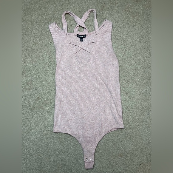 Vintage Y2K Express Pink Bodysuit Size Small Pink - Picture 1 of 5
